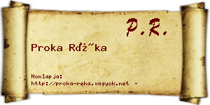 Proka Réka névjegykártya
